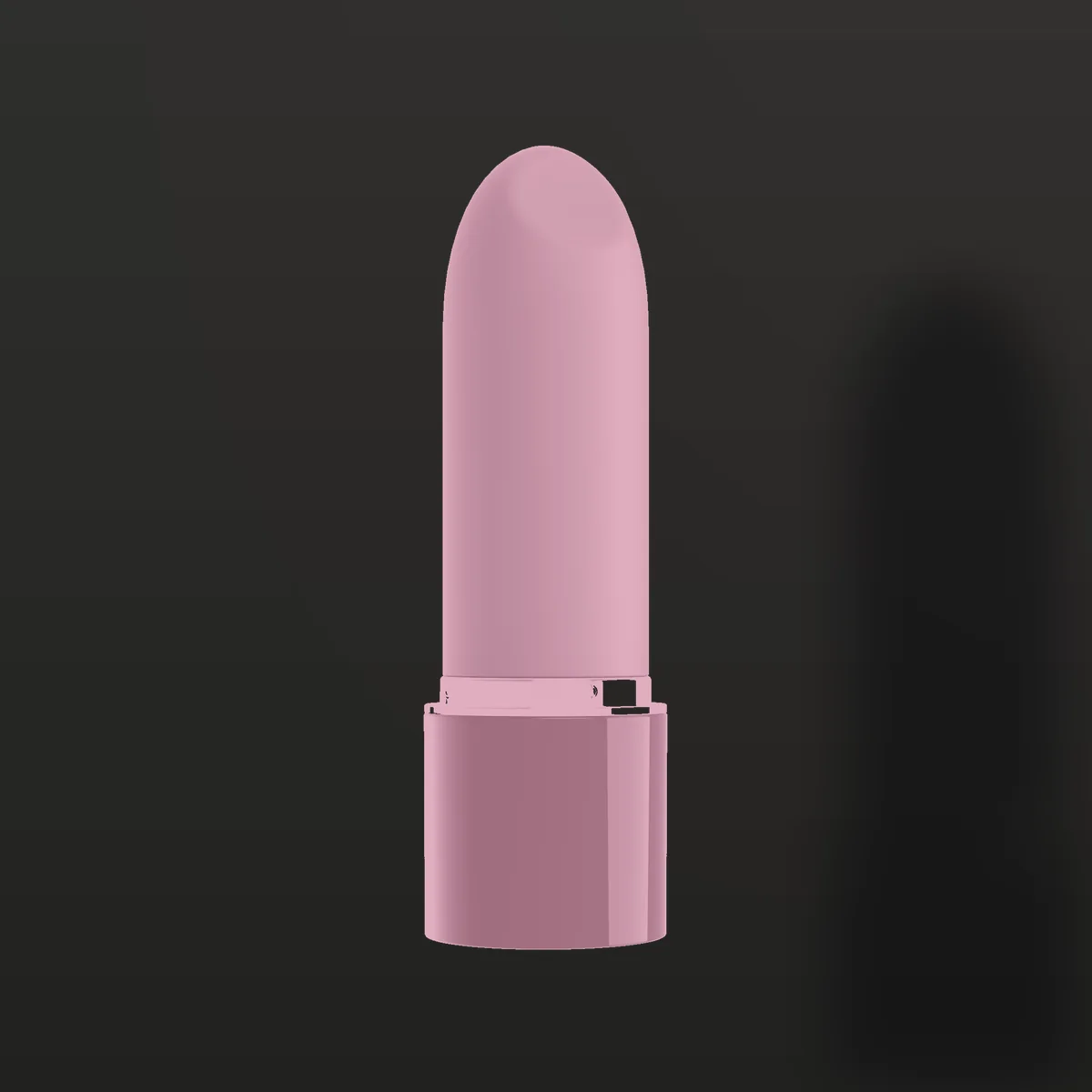 Batom vibrador LY007 com acabamento preto em vista frontal