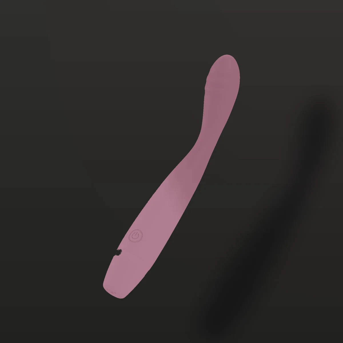 Vibrador ponto G LY011 em diagonal: ponta curvada de silicone e cabo com botão único
