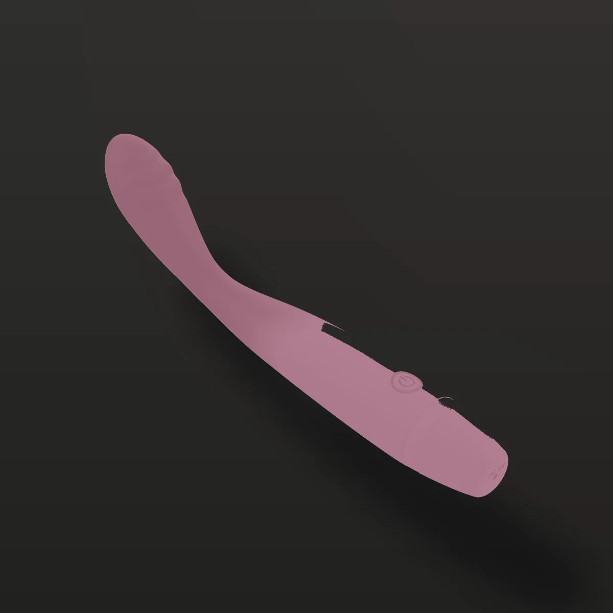 Vibrador ponto G LY011 em curva de S, mostrando a curvatura da ponta para estímulo de ponto G