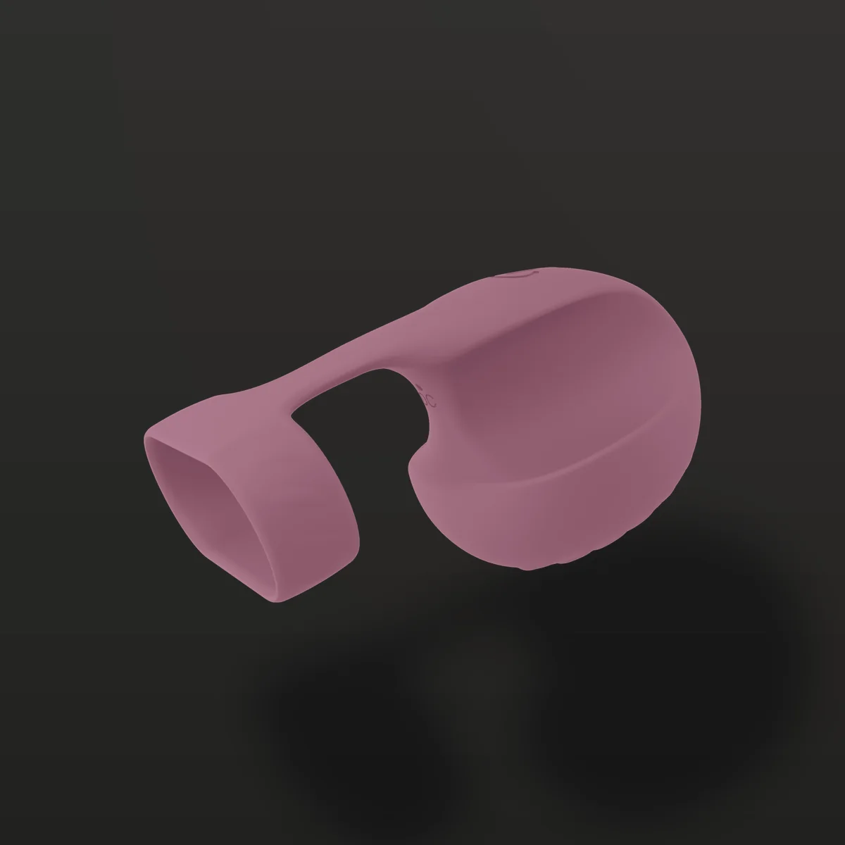 Vibrador de dedo LY030 em vista de perfil: argola para o dedo e bulbo em silicone